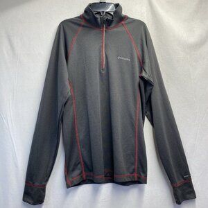 Columbia Omni-Shade Thumbhole Mock Neck 1/4 Zip Long Sleeve Shirt Men Small Gray